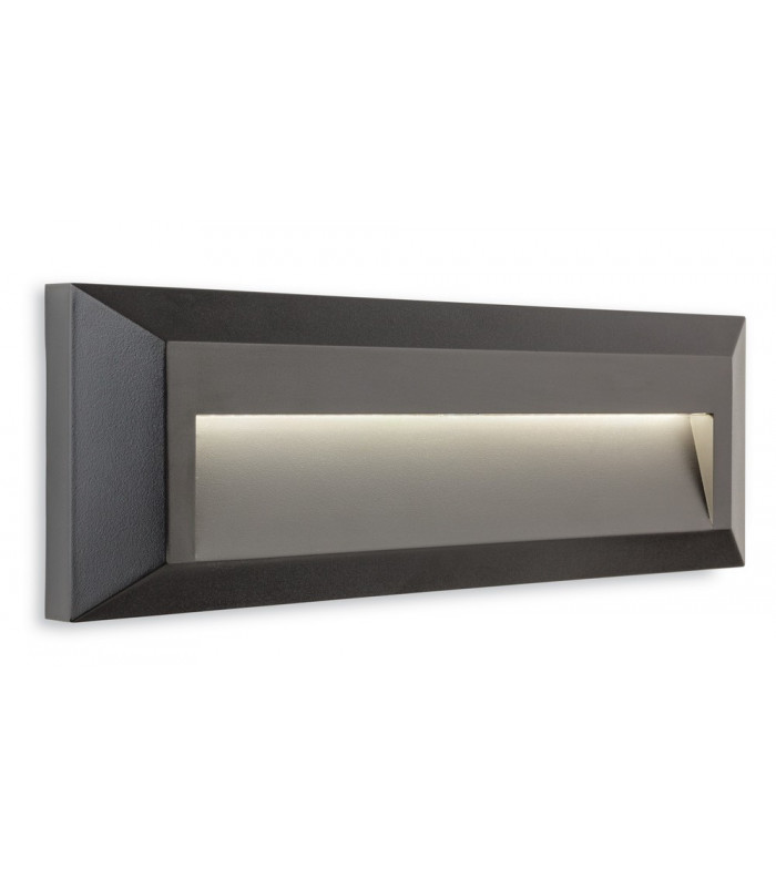 Outdoor Integrated LED Surface Mounted Wall & Step Light Rectangle Graphite IP65