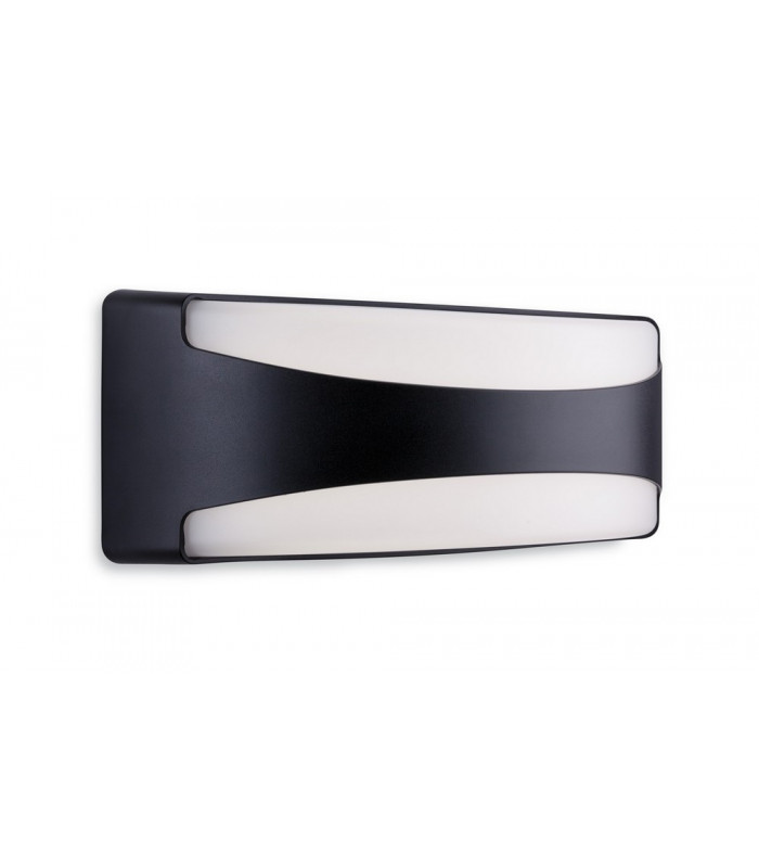 Outdoor Integrated LED Flush Wall Light Rectangle Black IP65