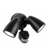 Outdoor Integrated LED PIR Motion Sensor Twin Wall Spotlight Black IP54