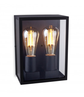 Outdoor Flush Box Wall Light Black IP44, E27