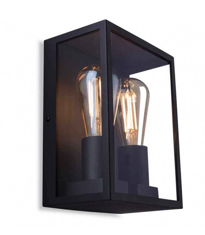 Outdoor Flush Box Wall Light Black IP44, E27