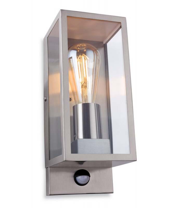 Outdoor PIR Motion Sensor Flush Box Wall Light Stainless Steel IP44, E27