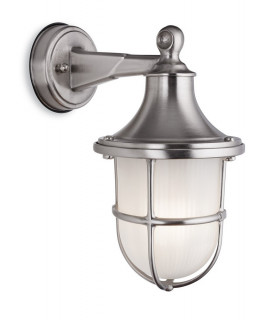 Outdoor Brass Wall Lantern Nickel Finish IP64, E27