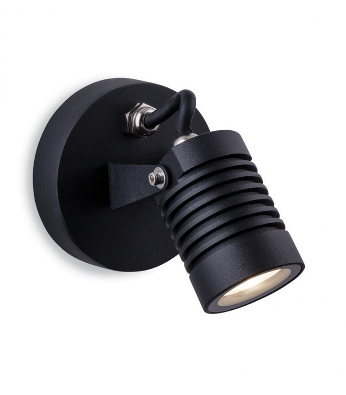 Outdoor Integrated LED Spotlight Black IP65