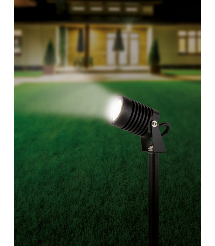 Outdoor Integrated LED Long Spike Ground Light Black IP65