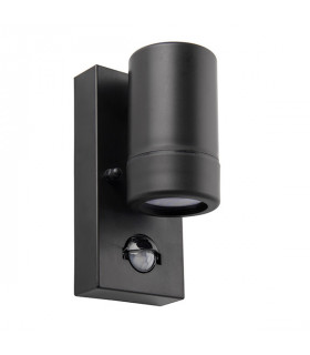 Outdoor PIR Motion Sensor Wall Downlight Black IP44, GU10