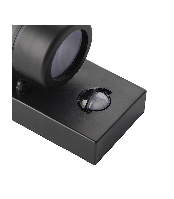 Outdoor PIR Motion Sensor Wall Downlight Black IP44, GU10