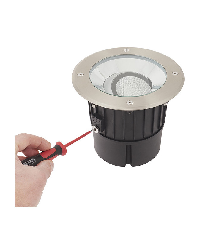 Outdoor 16.5W LED Recessed Ground Light Brushed Stainless Steel, IP67, 4000K