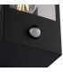 Outdoor Box Lantern Matt Black with PIR Motion Sensor, IP44