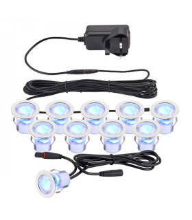Outdoor Reccessed Ground 10x 0.45W Decking Lights, IP44