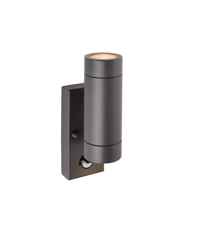 Outdoor Up Down Wall Light Anthracite with PIR Sensor, IP44