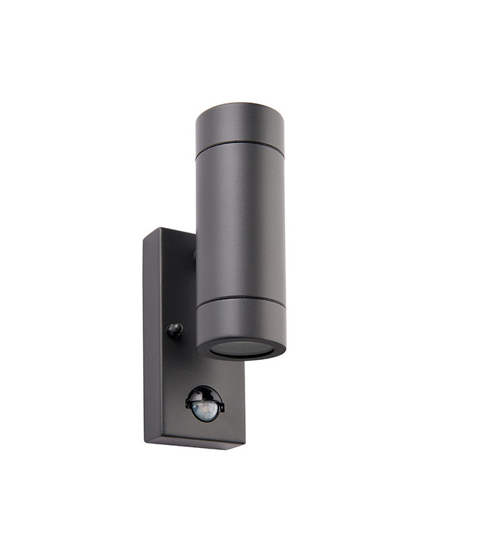 Outdoor Up Down Wall Light Anthracite with PIR Sensor, IP44