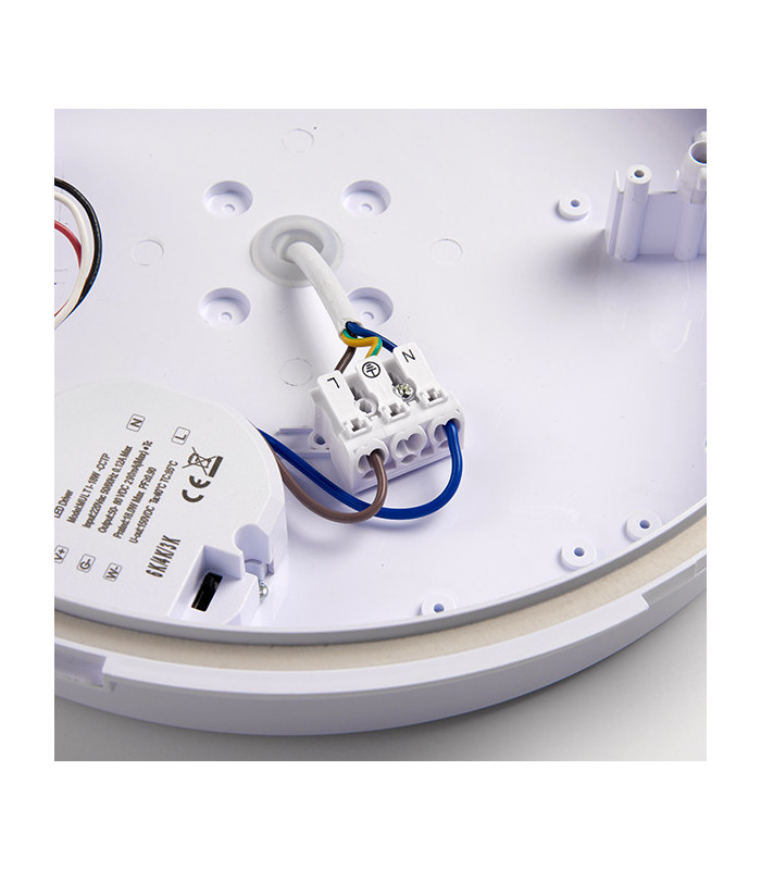 18W LED Round Flush Light Gloss White, IP65
