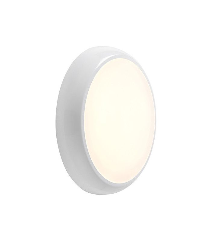 18W LED Round Flush Light Gloss White with Emergency, IP65
