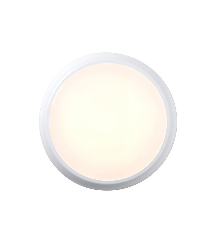 18W LED Round Flush Light Gloss White with Emergency, IP65