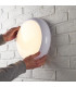 18W LED Round Flush Light Gloss White with Emergency & Sensor 120˚ detection angle, IP65