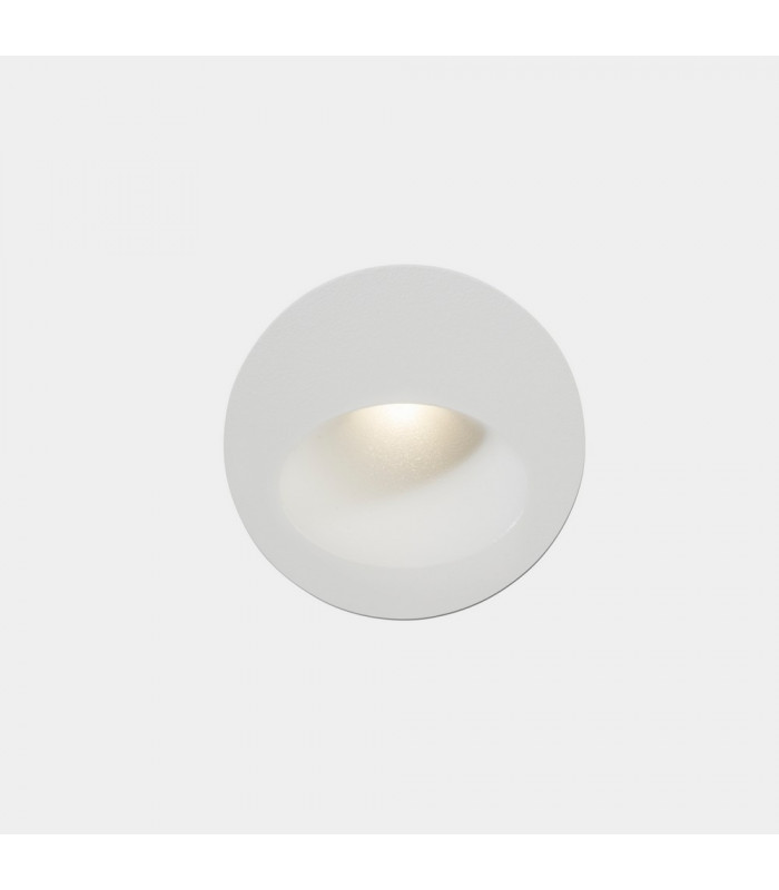 Outdoor LED Recessed Wall Light Round White IP65 2.2W 2700K