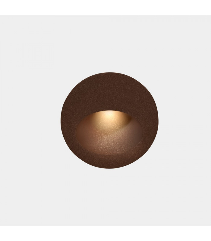 Outdoor LED Recessed Wall Light Round Brown IP65 2.2W 2700K
