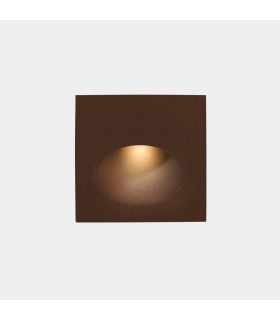 Outdoor LED Recessed Wall Light Square Brown IP65 2.2W 2700K
