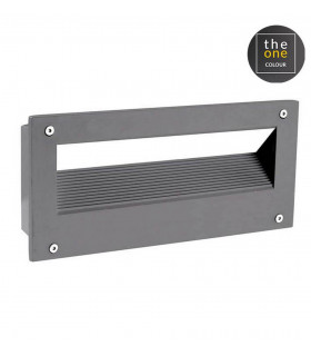 Outdoor LED Recessed Wall Light Urban Grey, Matt IP65 5.5W 3000K Dimmable