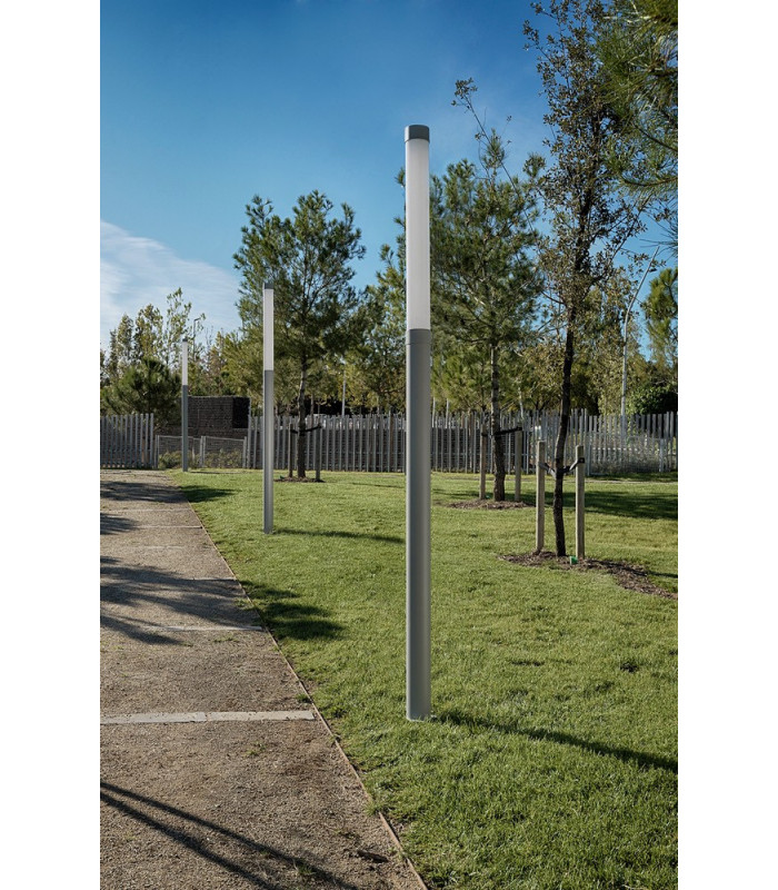 Outdoor LED Bollard Grey, Opal IP65 3000K Dimmable