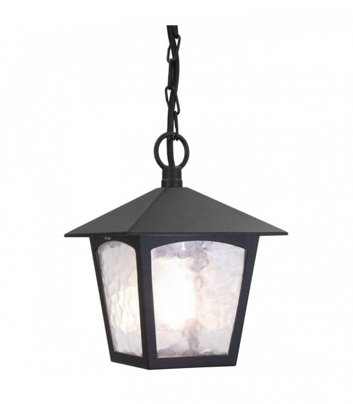 1 Light Outdoor Ceiling Chain Lantern Black IP43, E27