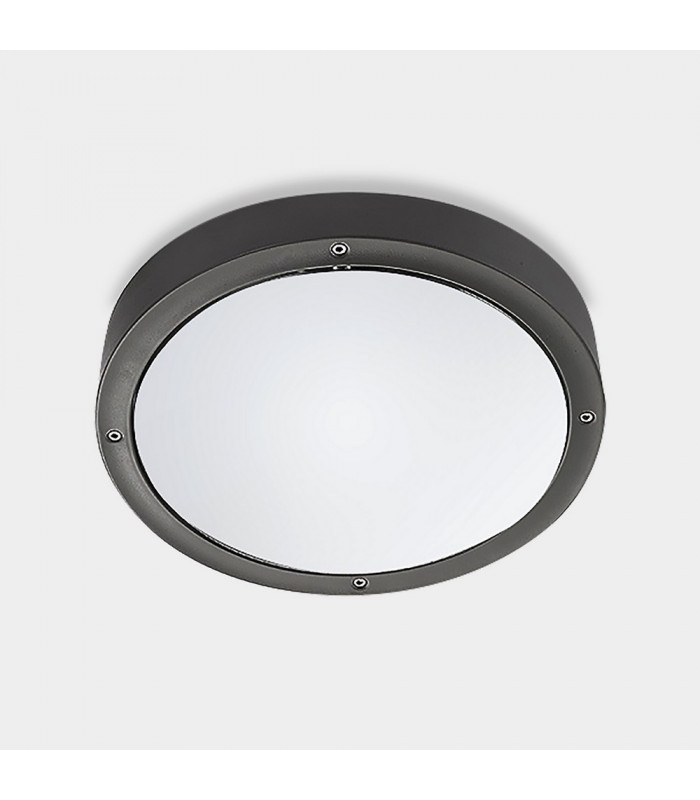 Outdoor LED Simple Flush Urban Grey, Opal IP65 14.5W 3000K