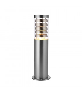 Post Floor Lamp Brushed Stainless Steel, Clear Pc