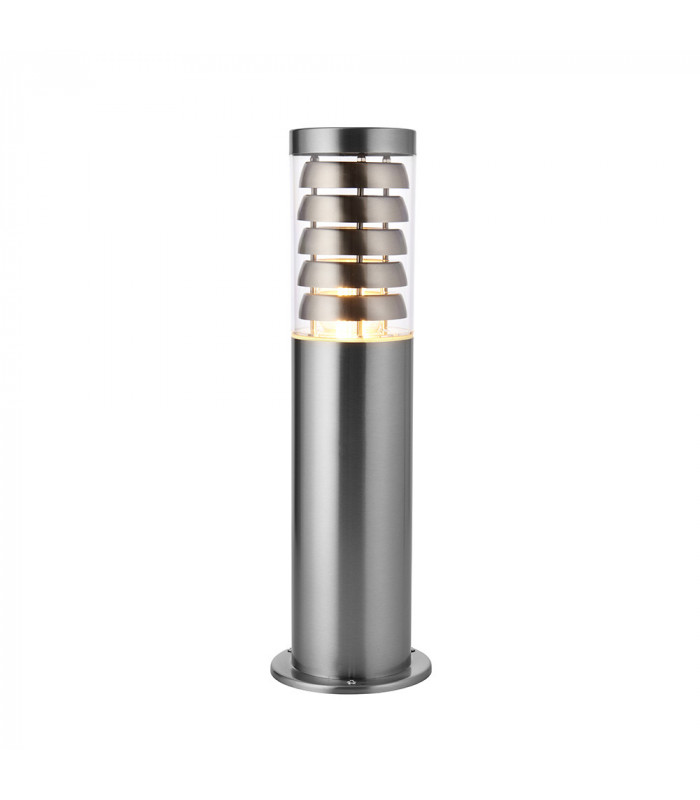 Post Floor Lamp Brushed Stainless Steel, Clear Pc