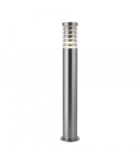 Bollard Floor Lamp Brushed Stainless Steel, Clear Pc
