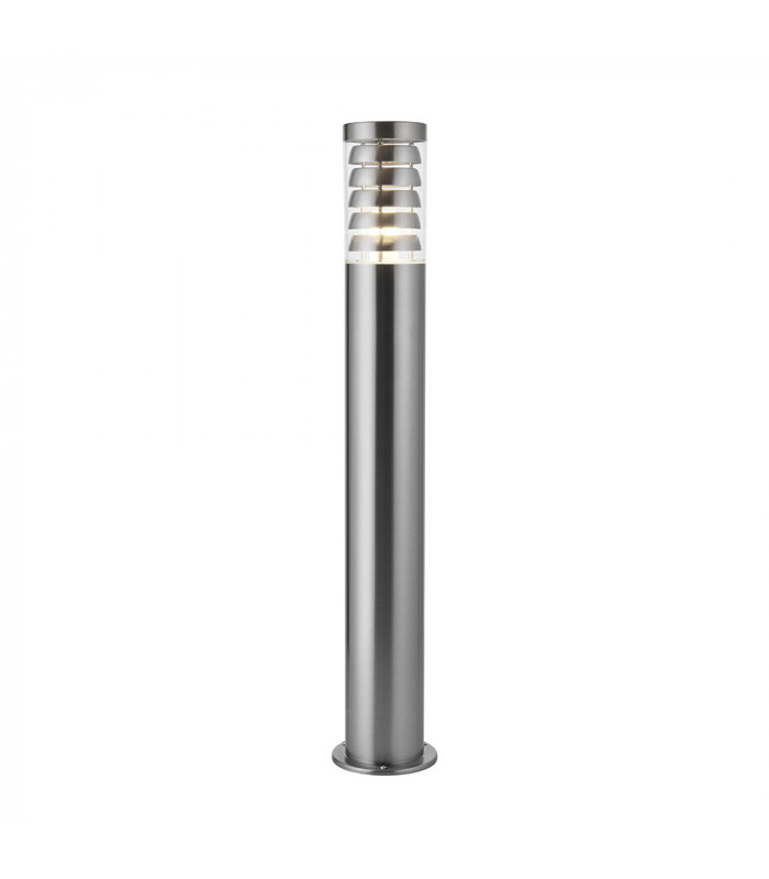 Bollard Floor Lamp Brushed Stainless Steel, Clear Pc