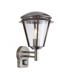 Automatic Pir Sensor Wall Lamp Brushed Stainless Steel, Clear Pc