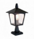1 Light Outdoor Pedestal Lantern Black IP43, E27