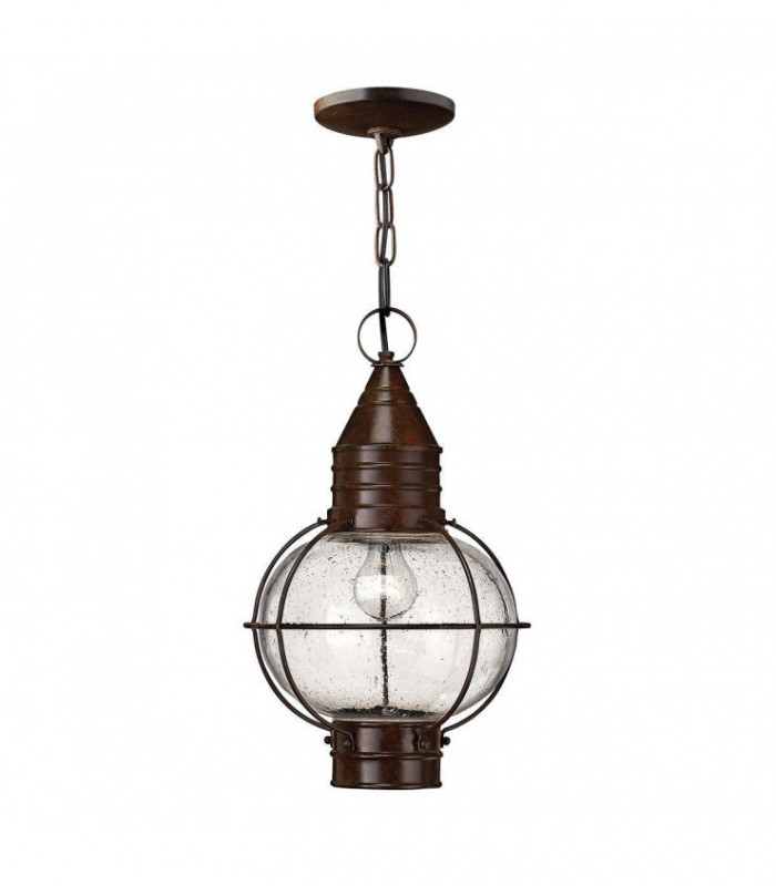 1 Light Outdoor Ceiling Chain Lantern Sienna Bronze, E27