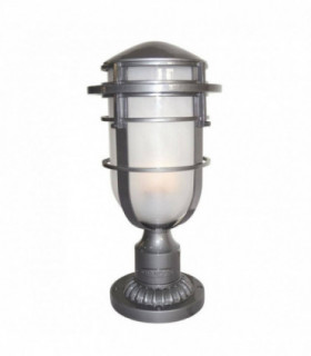 1 Light Outdoor Pedestal Light Hematite IP44, E27
