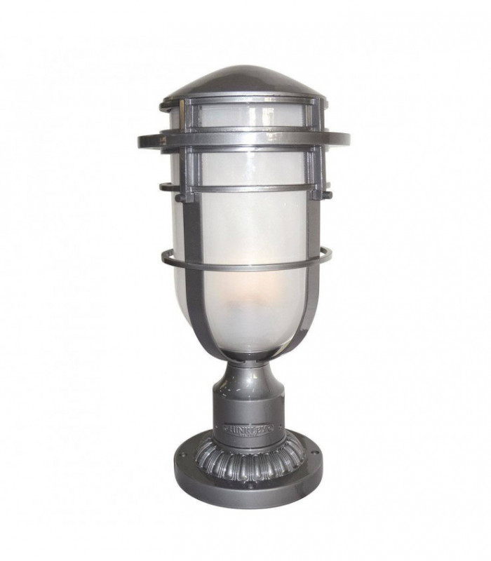 1 Light Outdoor Pedestal Light Hematite IP44, E27