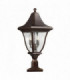 3 Light Medium Outdoor Post Lantern Bronze IP44, E14