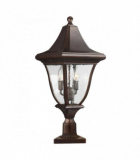 3 Light Medium Outdoor Post Lantern Bronze IP44, E14