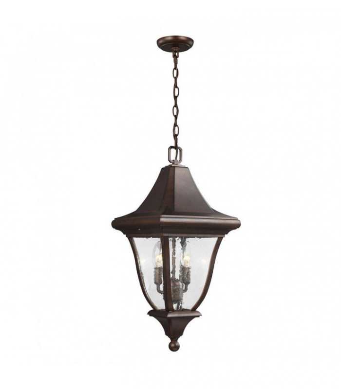 3 Light Medium Outdoor Ceiling Chain Lantern Bronze, E14