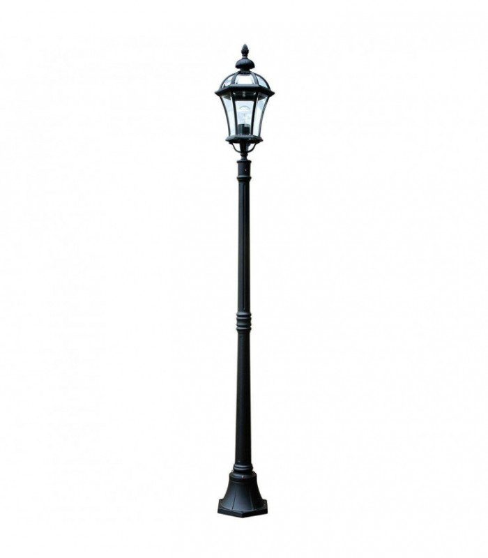 1 Light Outdoor Lamp Post Black IP44, E27
