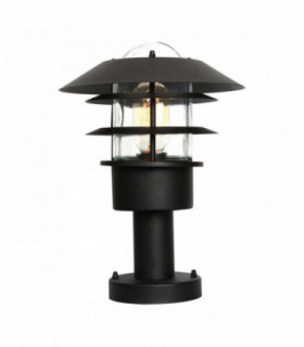 1 Light Outdoor Coastal Pedestal Lantern Black IP44, E27