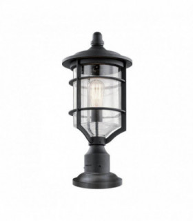 1 Light Medium Outdoor Pedestal Light Black IP44, E27
