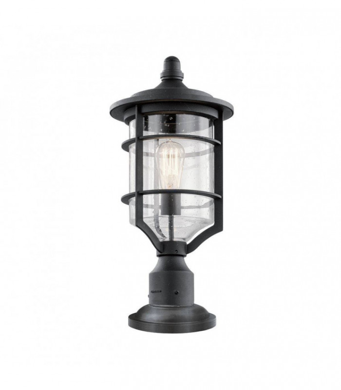 1 Light Medium Outdoor Pedestal Light Black IP44, E27
