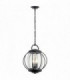 3 Light Medium Outdoor Ceiling Chain Lantern Black, E14