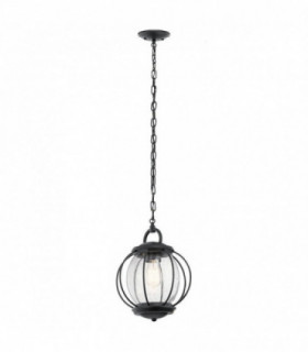 1 Light Small Outdoor Ceiling Chain Lantern Black, E27