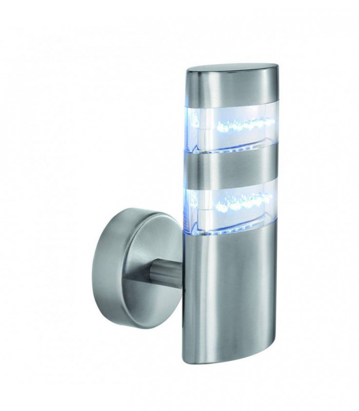 LED Outdoor Wall Light Satin Silver IP44