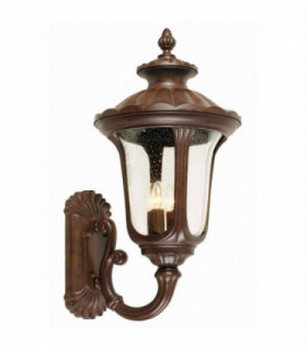 4 Light Outdoor Large Wall Lantern Light Rusty Bronze Patina IP44, E14