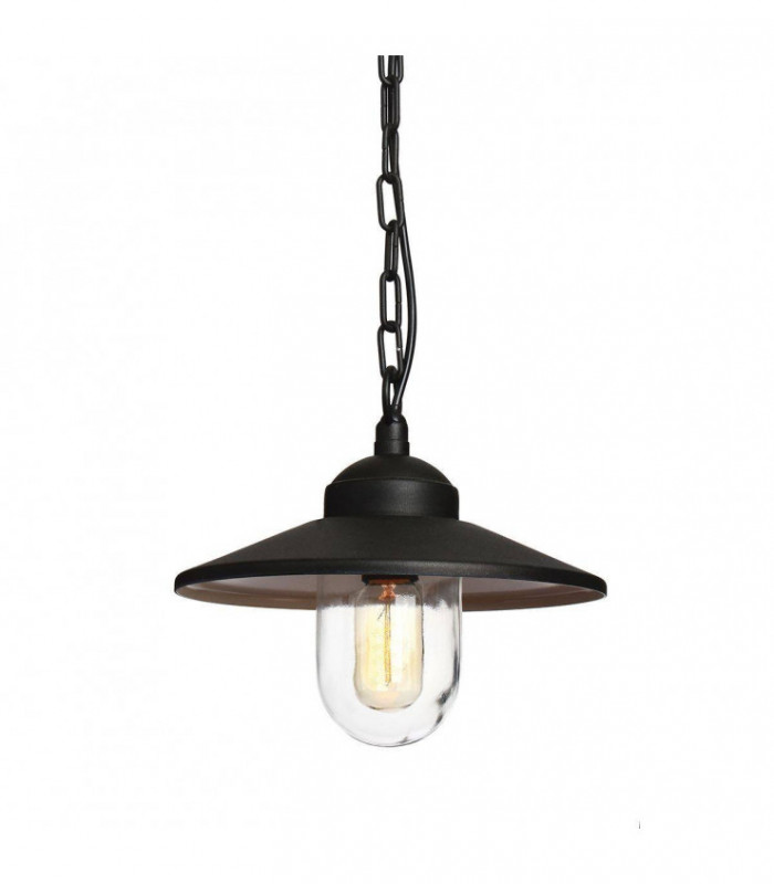 1 Light Outdoor Ceiling Chain Lantern Black IP44, E27