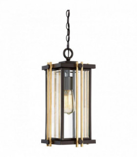 1 Light Medium Chain Lantern - Bronze Finish, E27