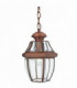 1 Light Medium Chain Lantern - Aged Copper, E27